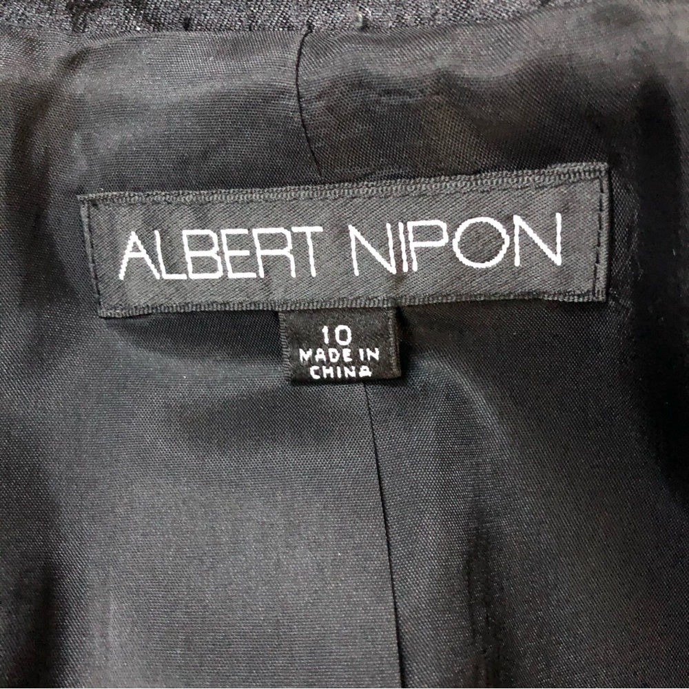 Albert Nipon Wool Silk Blend Black Event Jacket S… - image 7